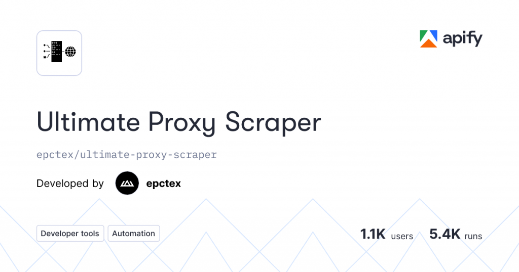 Apify Ultimate Proxy Scraper