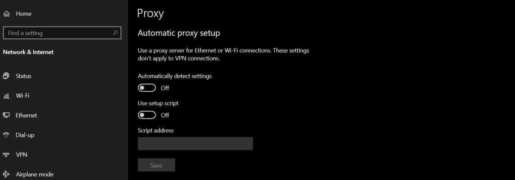 Automatic Proxy Setup